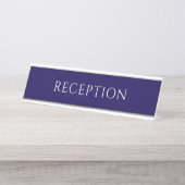 Elegant Blue Reception Desk Name Plate デスクネームプレート (正面)