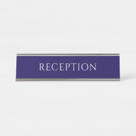 Elegant Blue Reception Desk Name Plate デスクネームプレート