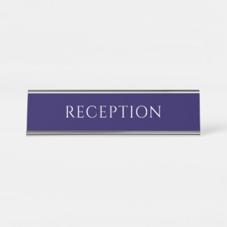 Elegant Blue Reception Desk Name Plate デスクネームプレート