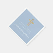 Elegant Blue Religious First Holy Communion スタンダードカクテルナプキン (角)