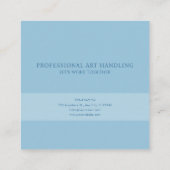 Elegant Blue Rose Floral Gold Frame Modern Powder スクエア名刺 (裏面)