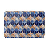 Elegant Blue + Rose Gold Luxury Geometric Pattern バスマット (正面)