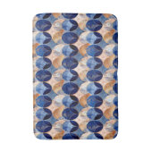 Elegant Blue + Rose Gold Luxury Geometric Pattern バスマット (正面縦)