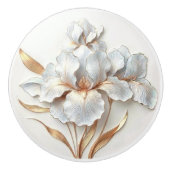 Elegant Blue Rose Gold Stylized Lilies セラミックノブ (正面)