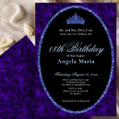 Elegant Blue Roses 18th Birthday Debut 招待状