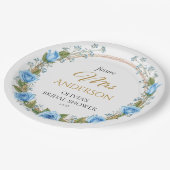 Elegant Blue Roses & Baby’s Breath  ペーパープレート (アングル)