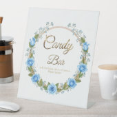 Elegant Blue Roses & Baby’s Breath Candy Bar 台座サイン (インサイチュ)