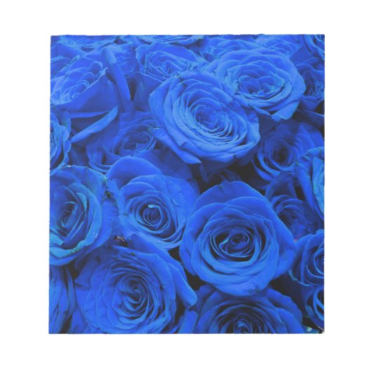 Elegant blue roses blue flowers blue floral ノートパッド (正面)