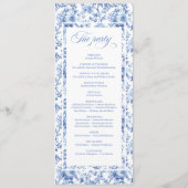Elegant Blue Roses French Toile Wedding Program プログラム (裏面)