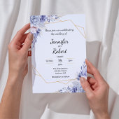 Elegant Blue Roses Invitation 招待状