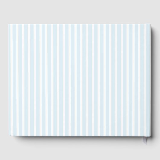 Elegant Blue & Sage Striped Wedding Invitation ゲストブック (裏面)