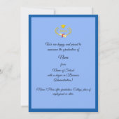 Elegant Blue Satin Graduation Announcement 招待状 (裏面)