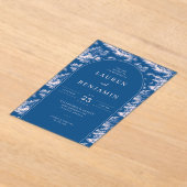 Elegant Blue Scenic Landscape アクリル招待状 (レイダウン)