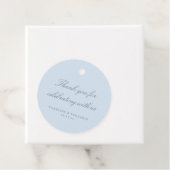 Elegant Blue Script Wedding Custom Thank You フェイバータグ (インサイチュ)