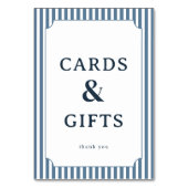Elegant Blue Serif Gratitude Card テーブルナンバー (裏面)
