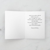 Elegant Blue Silver Birthday Cake カード (内部)