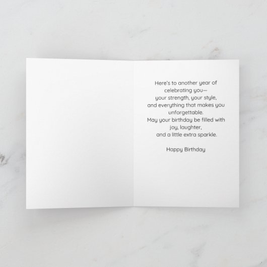 Elegant Blue Silver Birthday Cake カード (内部)