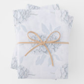 Elegant Blue & Silver Christmas Wrapping Paper ラッピングペーパーシート (インサイチュ)