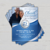 Elegant Blue & Silver Church Anniversary チラシ
