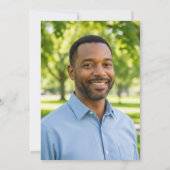 Elegant Blue Silver Glitter 40th Birthday Photo 招待状 (裏面)