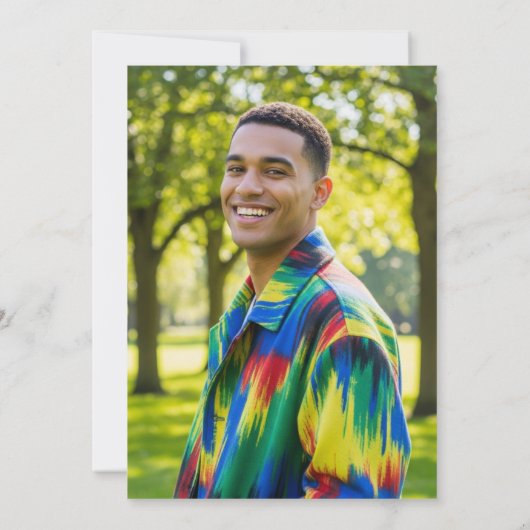 Elegant Blue Silver Gold 23rd Birthday Photo 招待状 (裏面)