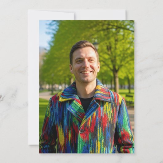 Elegant Blue Silver Gold 40th Birthday Photo 招待状 (裏面)