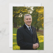 Elegant Blue Silver Gold 65th Birthday Photo 招待状 (裏面)