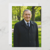 Elegant Blue Silver Gold 82nd Birthday Photo  招待状 (裏面)