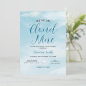 Elegant Blue Sky Cloud Nine Baby Shower Theme 招待状 (スタンド正面)