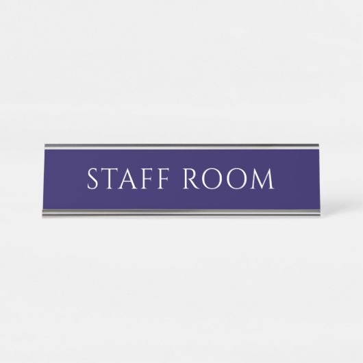Elegant Blue Staff Room Name Plate デスクネームプレート (正面)