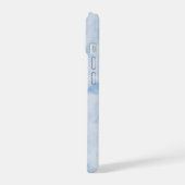 Elegant Blue Stone Marble Pattern iPhone 15ケース (左側面)