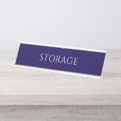Elegant Blue Storage Room Name Plate デスクネームプレート (正面)