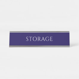 Elegant Blue Storage Room Name Plate デスクネームプレート
