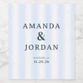 Elegant Blue Striped Minimalist ワインラベル (シングルラベル)