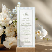 Elegant Blue Stripes Bridal Shower Menu メニュー