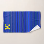 Elegant blue stripes monogram バスタオルセット (ハンドタオル)