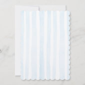 Elegant Blue Stripes Teddy Bear Baby Shower  招待状 (裏面)