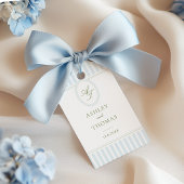 Elegant Blue Stripes Wedding ギフトタグ