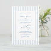 Elegant Blue Stripes Wedding Invitation 招待状 (スタンド正面)