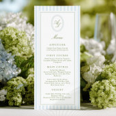 Elegant Blue Stripes Wedding Menu メニュー