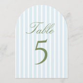 Elegant Blue Stripes Wedding Table Number 招待状 (正面)