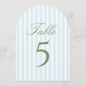 Elegant Blue Stripes Wedding Table Number 招待状 (裏面)