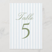 Elegant Blue Stripes Wedding Table Number 招待状 (裏面)