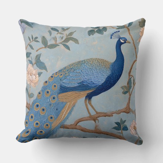 Elegant blue stylish retro pattern for her  クッション (正面)