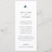 Elegant Blue Thistle Botanical Thank You Card 招待状 (正面)