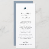 Elegant Blue Thistle Botanical Thank You Card 招待状 (正面/裏面)