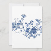 Elegant Blue Toile Chinoiserie Baby Shower 招待状 (裏面)