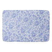 Elegant Blue Toile Floral Decor バスマット (正面)