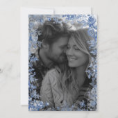 Elegant Blue Toile Photo Save the Date 招待状 (裏面)