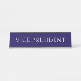 Elegant Blue Vice President Name Plate デスクネームプレート